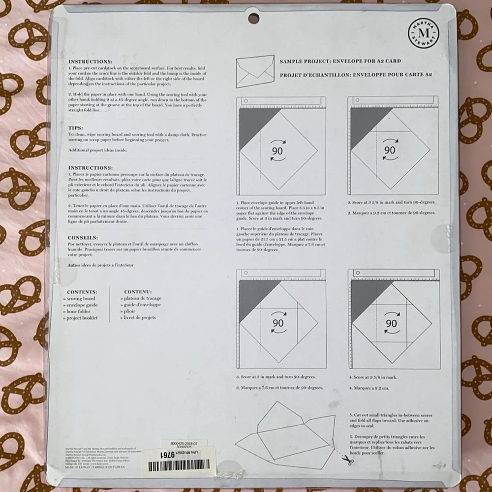 Scoring board Tableau De Notation Martha Stewart